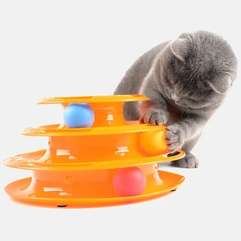 Trijų Lygių naminių kačių žaislas Tower Dainos Disko katė Žvalgybos Pramogų triple disko kačių žaislai kamuolys Mokymo Pramogų plokštė