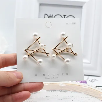 2019 naujo dizaino bižuterijos elegantiškas rankomis austi auskarai vėduoklės formos vestuves auskarai Mergaitėms, dovana moteriai