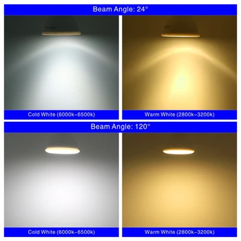 Lampada LED Lemputė MR16 GU5.3 GU10 E27 E14 6W 220V 230V 240V Bombillas LED Lemputė, Prožektorius Lampara LED Spot Light 24/120 laipsnis