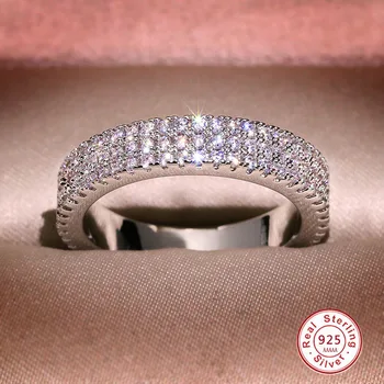 Romantiška Pažadas Žiedas 925 sterlingas sidabro Apakinti Nutiesti AAAAA Cz Vestuvių Juostoje žiedai, moterų Nuotakos Pareiškimą Papuošalai Dovana