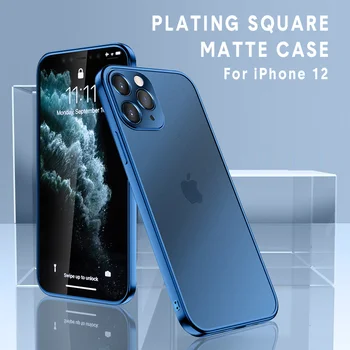 Prabanga Kvadratinių Rėmelių Danga Aišku, Telefono dėklas Skirtas iPhone 12 11 Pro Max Mini X XR XS 7 8 Plus SE 2020 Skaidrus Silikoninis Dangtelis