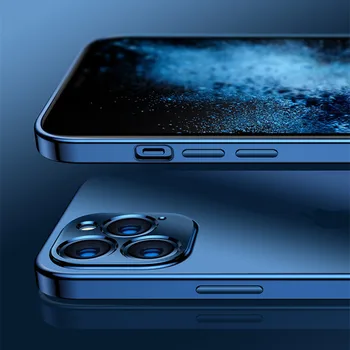 Prabanga Kvadratinių Rėmelių Danga Aišku, Telefono dėklas Skirtas iPhone 12 11 Pro Max Mini X XR XS 7 8 Plus SE 2020 Skaidrus Silikoninis Dangtelis