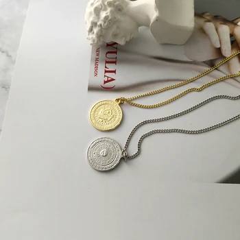 GHIDBK Argentina Boho Gold Sun Monetos Pakabukas Karoliai Moterų Dvipusis Dangaus Medallion Chokers Subtilus Naujo Dizaino Apvadai