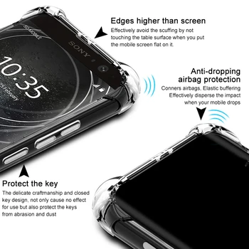 Ultra Clear Minkštas atsparus smūgiams Telefono Dangtelį Sony Xperia 5 8 X XA XA1 XA2 XA3 Ultra 10 20 X1 XA2 Plius Oro Pagalvės Silikono Atveju