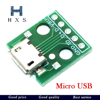 5vnt Micro Mini USB USB A Male USB 2.0 3.0 Female USB B Jungtis Sąsaja 2.54 mm CINKAVIMAS PCB Konverteris Adapteris Breakout Valdybos