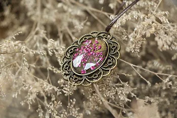 Karšto FOMALHAUT Ranka-dažytos Slyvų žiedų Nemirtingas gėlės laiko perlas Karoliai Ilgio Juostelės Pakabukas Karoliai Moterų Papuošalai CX-125