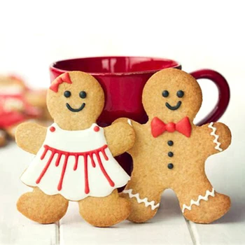 1Pair Kalėdų Cookie Cutter Įrankiai Aliuminio Lydinio Meduoliai su imbiero priedais Atostogų Sausainių Pelėsių Virtuvės Tortas Dekoravimo Priemonės Dropshipping