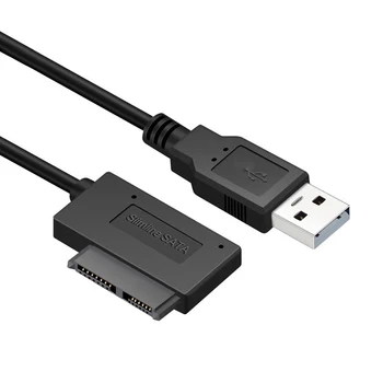 Slimline Ratai USB 2.0 Naar Mini Sata II 7 + 6 13Pin Adapteris Keitiklis Kabel Voor Nešiojamas CD/DVD ROM Disko Duomenų Laido Adapteris, 