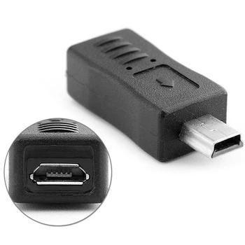 Micro USB Female į Mini USB Vyrų Adapteris, Įkroviklis Adapteris Keitiklis, Juoda