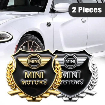 2VNT 3D Metalo Automobilio Logotipas Ženklelis šoninį Langą Lipdukai Lipdukai MINI Cooper One S R50, R53 R56 R60 F55 F56 R58 R59, Automobilių Reikmenys