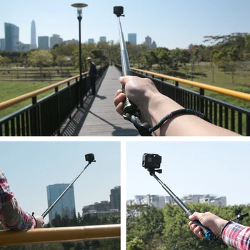 36 colių Aliuminio Savarankiškai Selfie Stick Nešiojamą Ištraukiamas Polių Monopodzie, Telefono Laikiklis, Adapteris, skirtas Go Pro HERO 9 8 7 6 5 4 3+ Xiaomi