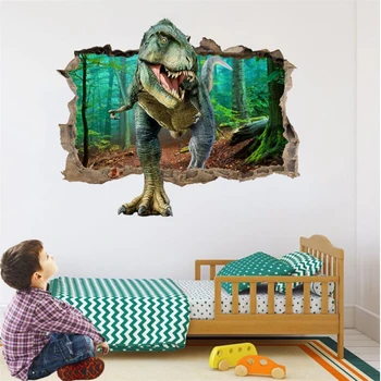 3D vivid dinozaurų siena lipdukas namų puošybai juros periodo gyvūnų filmo plakatas sienų lipdukai vaikams kambariai