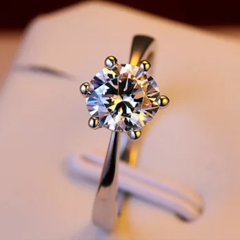 Karšto Parduoti Naują atvykimo vestuviniai žiedai moterims Šešių letena sidabro padengtą žiedas Austrija cirkonis vestuvinis žiedas Kalėdų dovana