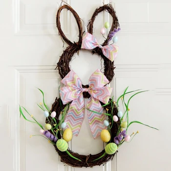 10-30cm Velykų Apdailos Vainikas Rotango Ornamentu Easter Bunny Girliandą Namų Durų Dekoras su Velykomis Šalis Tiekia Vestuvių Vainikas