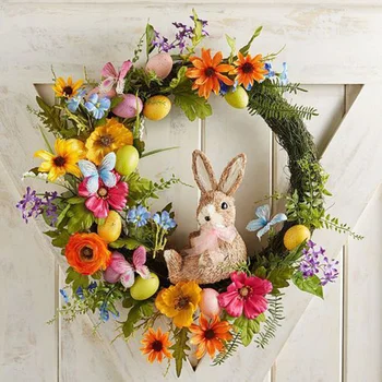 10-30cm Velykų Apdailos Vainikas Rotango Ornamentu Easter Bunny Girliandą Namų Durų Dekoras su Velykomis Šalis Tiekia Vestuvių Vainikas