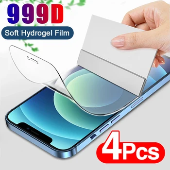 4Pcs Hidrogelio Kino Screen Protector, iPhone 12 11 Pro Max mini X XR Xs 