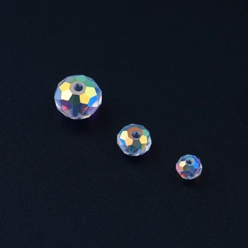AAA kokybės 4/6/8mm Rondelle briaunuotas Austrija beads crystal ab stikliniai apvalūs karoliukai, kristalų prarasti granules apyrankės karoliai padaryti