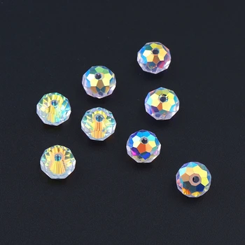 AAA kokybės 4/6/8mm Rondelle briaunuotas Austrija beads crystal ab stikliniai apvalūs karoliukai, kristalų prarasti granules apyrankės karoliai padaryti