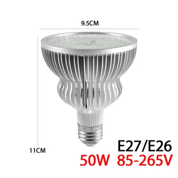 LED Grow Light E27 LED Lempa, Visą Spektrą 4W 3W 50W 80W AC85-265V Patalpų Augalų Lempos UV SPINDULIŲ, Žydėjimo Hydroponics Sistema