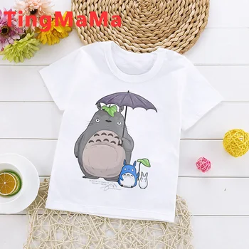 Kawaii Totoro Marškinėliai Vaikams Juokinga Japonų Animacinių filmų Spirited Away Vaikų Drabužių Studio Ghibli Anime Grafikos Tees Berniukų/mergaičių Viršų