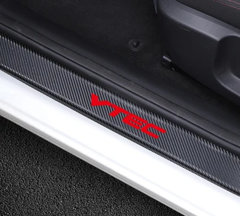 4Pcs/Daug 4D anglies pluošto Automobilių Stilius VTEC Emblema Durų Slenksčio Apsauga Lipdukai Honda Civic Sutarimu Odyssey Spirior CRV