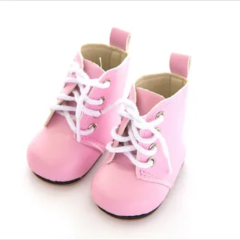 Gimė Nauja Baby Doll Batai Tinka Priedai 18 colių 43cm Batraiščių batai baltos, raudonos ir mėlynos spalvos batus, Kostiumą Kūdikio Gimtadienio Dovana