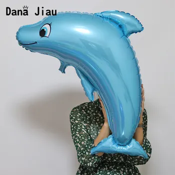 Blue Dolphin Žuvų Folija Balionai Vandenyno Gyvūnų Helio Kolbų Undinė Gimtadienio, Vestuvių Dekoras Oro Baloons Atveju Kamuolys Prekes