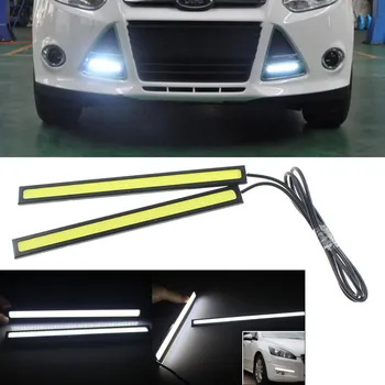 Automobilio Stilius 2X Ultra Ryškus LED Dieniniai žibintai Vandeniui Auto Automobilis COB Universaliųjų Automobilių Baras šviesos Vairavimo Rūko žibintas