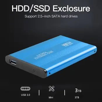 2.5 Colių USB 3.0 Išorinis HDD Gaubto Langelį SATA į USB 3.0 HDD Kietojo Disko Atveju 5Gbps Aliuminio SSD Lauke Paramos 3TB Nešiojamas KOMPIUTERIS