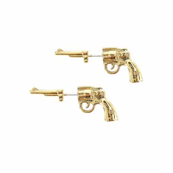 Kietas vyrai moterys stud auskarai s925 ausies pin ginklą formos kokybės bižuterijos dovanų didmeninės ginklas pistoletai auskarai unisex
