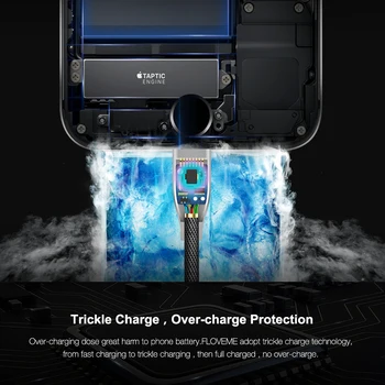 FLOVEME Auto Atjunkite USB Kabelis iPhone, 11 Pro Max XS XR X 8 7 6 6 s Plius 