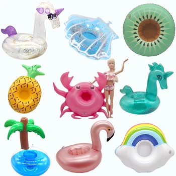 Rankų darbo Lėlės Plaukimo Žiedas Mados Barbie Lėlės Paplūdimio Lifebuoy Žaislai Mergaitėms, Vaikams Baseinas Žaislas Priedai Plaukti Šalies Rinkinys