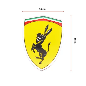 3D Aliuminio Donkey Logotipą, Automobilių Langų Įstaiga aplinkosaugos ¾enklelis Kūrybos Juokinga Metalo Ženklelis Lipdukas Emblema Decal Reikmenys Ferrari 