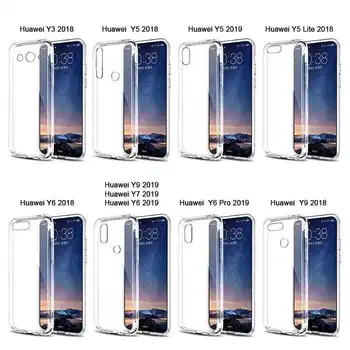 Ultra Plonas Aiškus Skaidrus, Minkštos TPU Case For Huawei Y9 Y7 Y6 Pro 2019 Y9 Y6 Y3 Y5 Lite 2018 Telefono Padengti