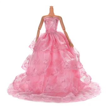 Kelių Sluoksnių Elegantiškas Rankų darbo princesė Vestuvių Suknelė Lėlės Gėlių Lėlės Suknelė drabužiai Drabužiai Lėlės Priedai