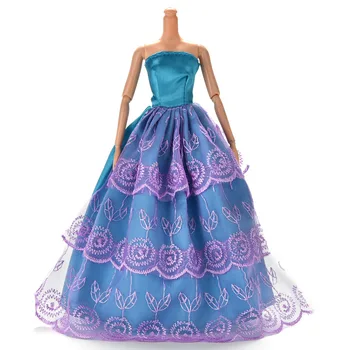 Kelių Sluoksnių Elegantiškas Rankų darbo princesė Vestuvių Suknelė Lėlės Gėlių Lėlės Suknelė drabužiai Drabužiai Lėlės Priedai