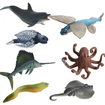 12 Kidns Modeliavimas Ryklių, Jūros Gyvūnų Skaičius Kolekcines, Žaislai Vandenyno Gyvūnų Figūrėlių, Vaikai, Plastiko, Cemento Žaislai