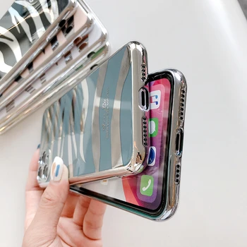 Prabanga apkalos Zebra Silicio Telefono dėklas Skirtas iphone 7 8 Plus X Matinis Minkštas gaubtas, Skirtas 
