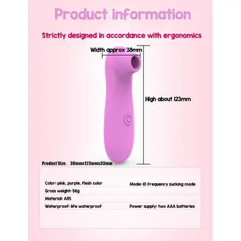 Sekso Žaislai Čiulpti Mini Vibratorius Klitorio Stimuliatorius Moterų G Spot 10 Vibracijos Režimais, atsparus Vandeniui Spenelių Vibratoriai Moteris