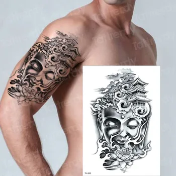 Atsparus vandeniui laikinos tatuiruotės vyrų tatuiruotė miško vilkas tatuiruotės juoda didelė tatuiruotė berniukų, vyrų rankos tatuiruotė krūtinės kūno menas 2019 naujas didelis