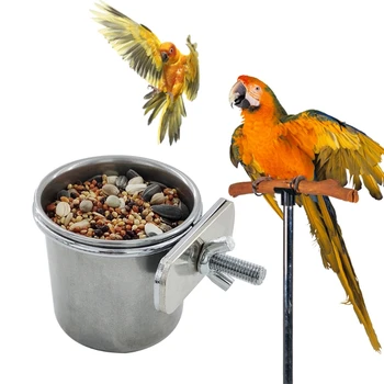 Naminių Paukščių Kabo Narve, Dubenėlį Patiekalas Taurės Anti-apyvarta Nerūdijančio Plieno Šėrimo Maisto, Geriamojo Tiektuvą, skirtą Papūga Lovebird Amadinų