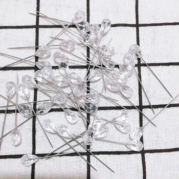 LMDZ 100vnt Sparkle Diamond Smeigtukai Kristalų Galvos Pabaigoje Vestuvių Corsage Boutonniere Gėlių Puokštė Smeigtukai su Plastiko Dėžutė Siuvimo Smeigtukai