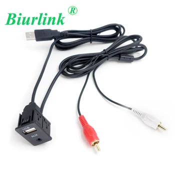 Biurlink 1 Metras Universalus Male USB, 2RCA su AUX USB Sąsaja AUX-Garso Įvesties Laidas Adapteris Pioneer 