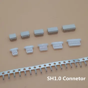 20 Nustatyti SH1.0 Connetor 1,0 mm Žingsnio Horizontalaus Tipo 2/3/4/5/6/7/8/9/10P ( Pin Header + Korpusas + Terminal )