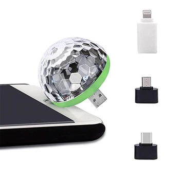 Disco Šviesos, Mini USB Spalvinga Žiburiai, savaeigės Kristalų Magija Kamuolys Scenos Šviesos, USB elektros Energijos Tiekimą, Geras Pasirinkimas