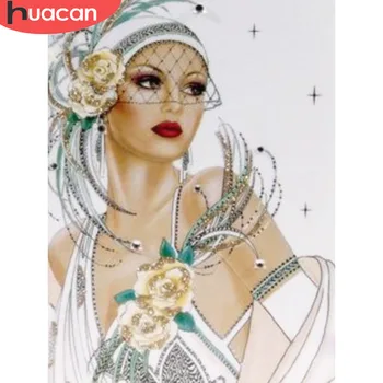 HUACAN Diamond Dažymo Mergina 5d Diamond Siuvinėjimo Pardavimo Cirkonio Nuotraukas Diamond Mozaika Visiškai Gręžimo Aikštėje Amatų