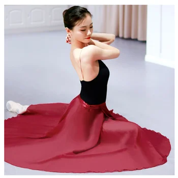 Suaugusieji Ilgą Šifono Baleto Sijonai Moterims Lyrinis Minkšti Baleto Suknelė Juoda Bordo Tamsiai Rausva Balta Baleto Šokio Kostiumai