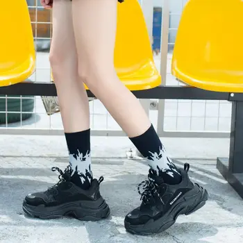 Moterų Kojinės Harajuku Žaibo Hip-hop Medvilnės Naujovė Kojinių Pora Streetwear Juoda Balta Juoda Japonijos Mados Aukštos Kokybės Karšto