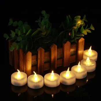 Pakuotėje yra 2 Gintaro LED Žvakės su Nuotoliniu valdymu, akumuliatoriumi,Tealights Nuotolinio candele ,Mirgėjimas balta bougie anniversaire