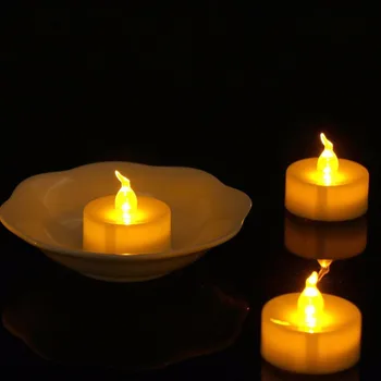Pakuotėje yra 2 Gintaro LED Žvakės su Nuotoliniu valdymu, akumuliatoriumi,Tealights Nuotolinio candele ,Mirgėjimas balta bougie anniversaire